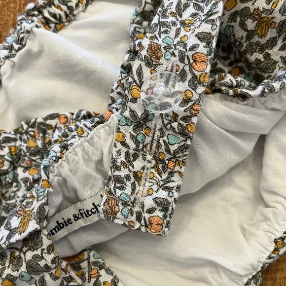 Abercrombie & Fitch Fruit Print Crop Top Small Milkmaid Cottagecore Linen Blend - Picture 4 of 9